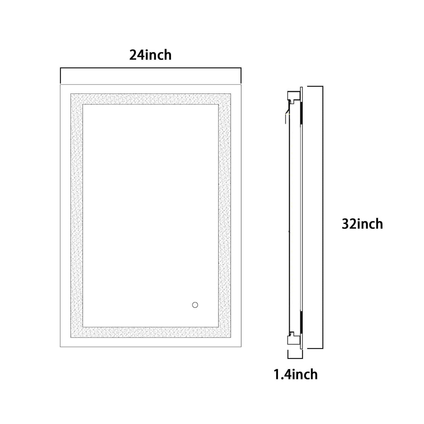 LED Lighted Bathroom Wall Mounted Mirror with High Lumen+Anti-Fog Separately Control+Dimmer Function