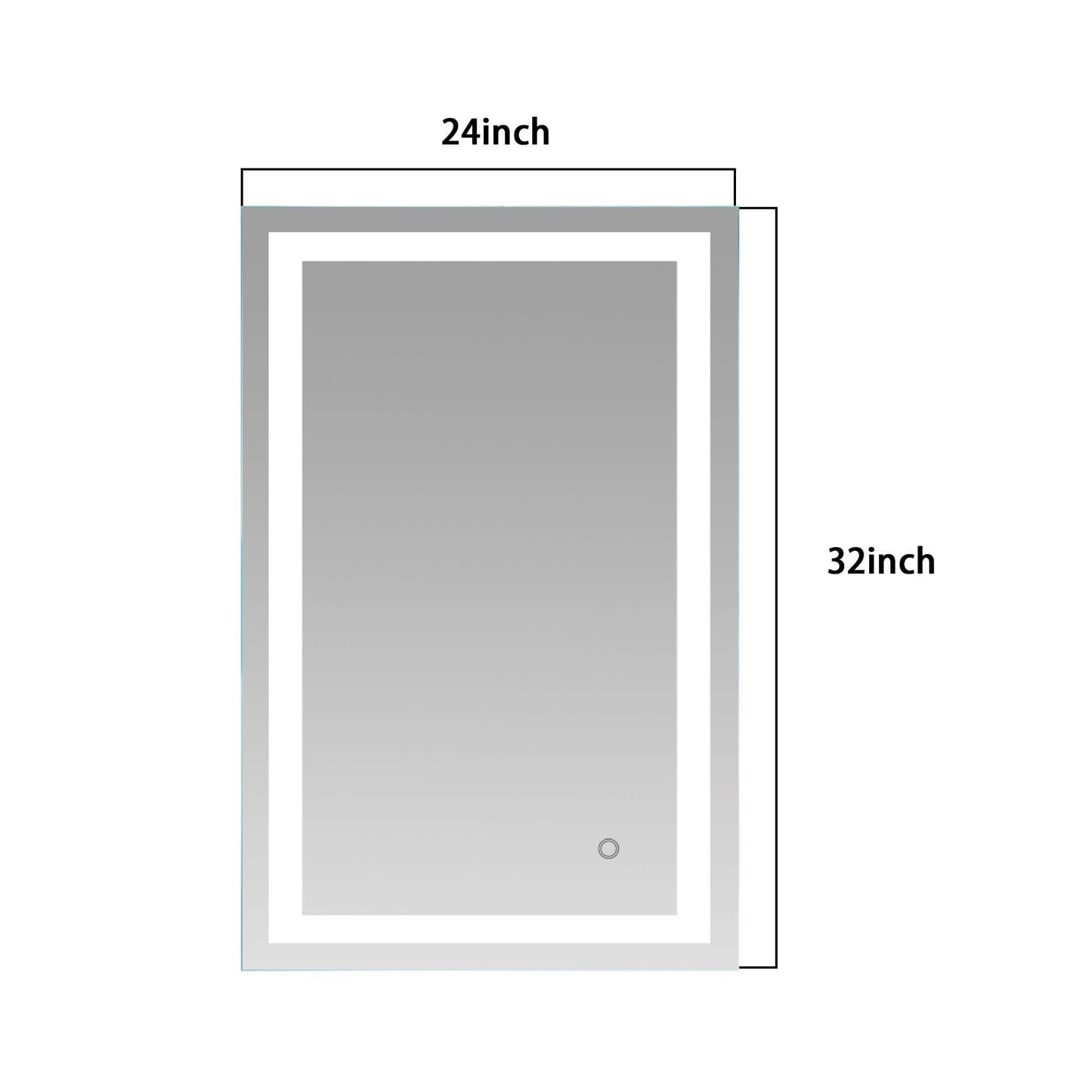 LED Lighted Bathroom Wall Mounted Mirror with High Lumen+Anti-Fog Separately Control+Dimmer Function