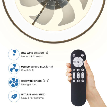 LUDOMIDE 20" Flush Mount Ceiling Fan with Remote & APP Control