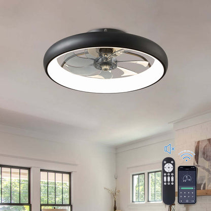 LUDOMIDE 20" Flush Mount Ceiling Fan with Remote & APP Control