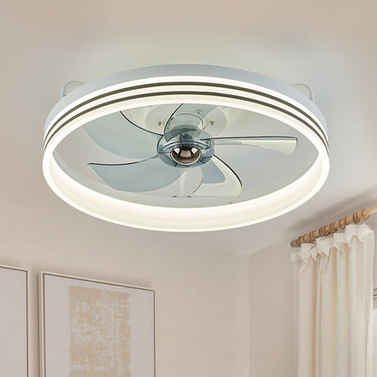 LUDOMIDE Smart Low Profile White Ceiling Fan for Bedroom