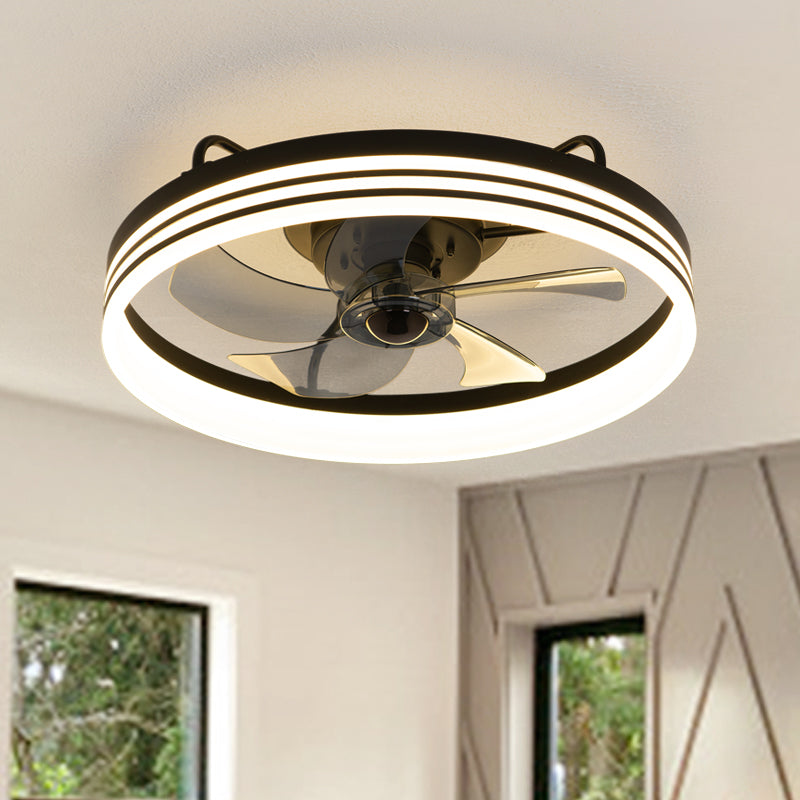 LUDOMIDE Black Smart Low Profile Ceiling Fan