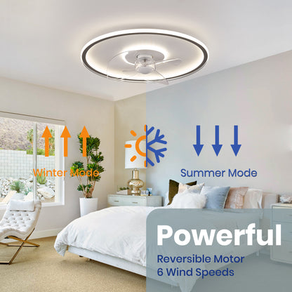 LUDOMIDE Dimmable LED Ceiling Fan for Kids Room