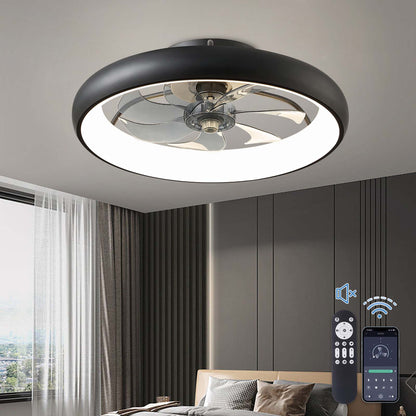 LUDOMIDE 20" Flush Mount Ceiling Fan with Remote & APP Control