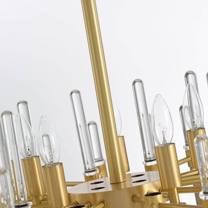 Chandelier Crystal with Round Shade Gold