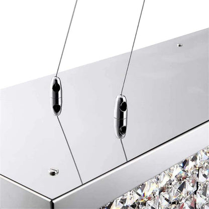 Modern Raindrop Rectangular Crystal Chandelier