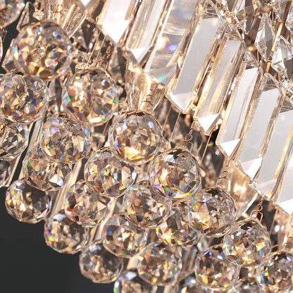 Modern Raindrop Rectangular Crystal Chandelier